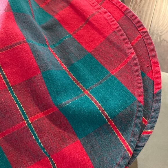 Hand Woven  Thick Fabric Christmas Holiday Tablecloth Red Green Gold Metallic - Picture 3 of 5